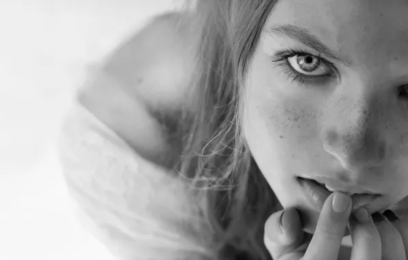 Picture look, portrait, freckles, _°°_