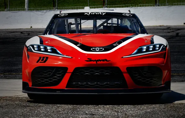Racing car, Toyota, front view, Supra, 2019, Xfinity