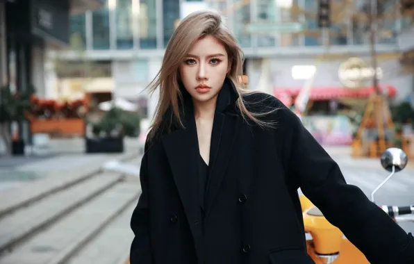 Beautiful, Asian, Model, Woman, Jacket, Pretty, Japanese, Outdoor