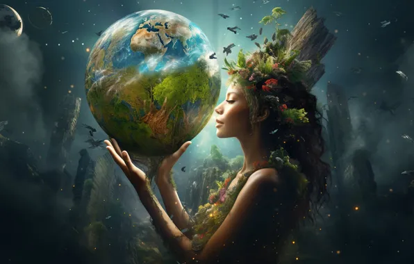 Girl, life, planet, Earth