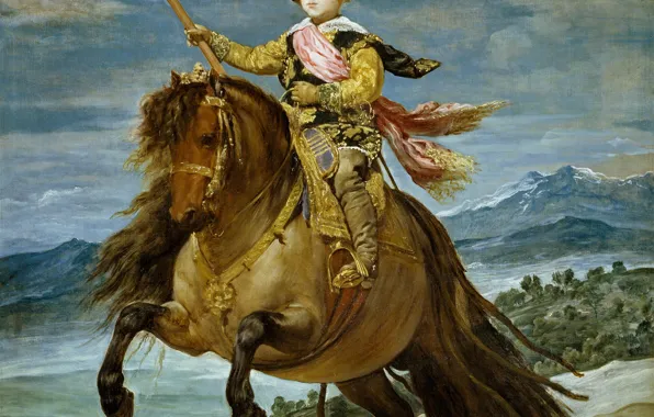 Picture horse, picture, Diego Velazquez, Equestrian Portrait Of Prince Baltasar Carlos