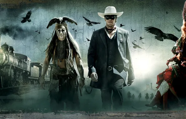 Picture Johnny Depp, Western, The Lone Ranger, The lone Ranger, Armie Hammer