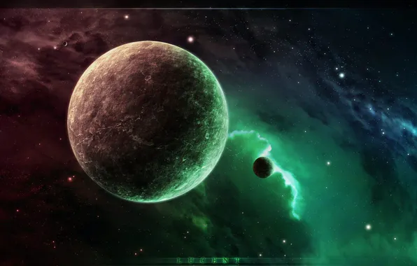 Space, stars, nebula, planet