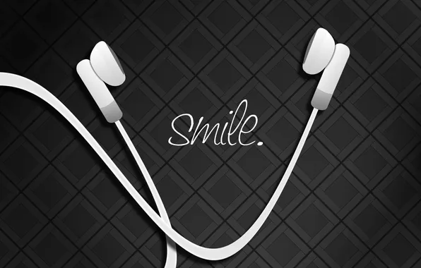 Picture smile, headphones, smile