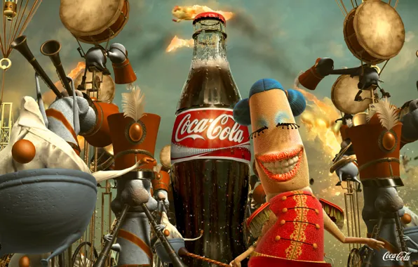 Picture bottle, advertising, Coca Cola