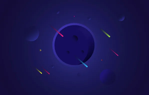 Picture space, planet, meteor