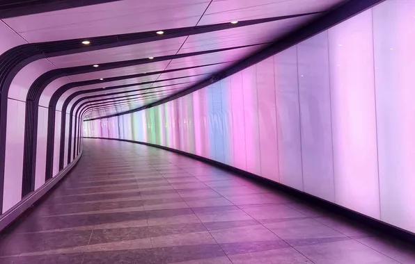 Purple, lilac, corridor, the tunnel