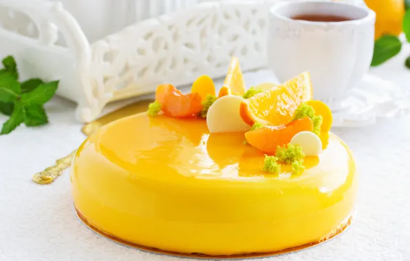 Decoration, orange, cake, dessert, sweet
