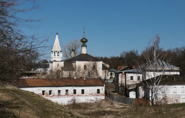 Nature, the city, temple, Russia, the monastery, Suzdal, gold ring