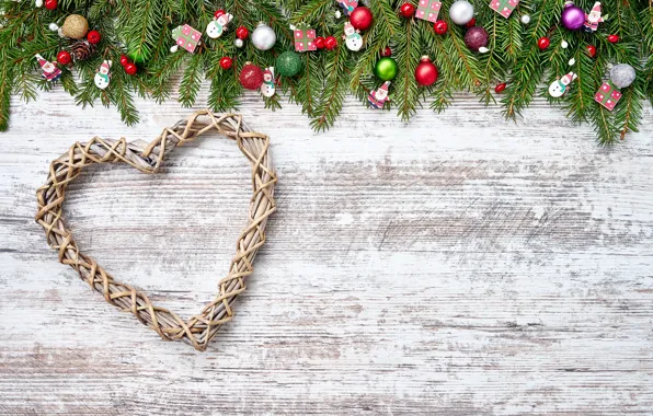 Decoration, heart, Christmas, New year, christmas, new year, heart, wood
