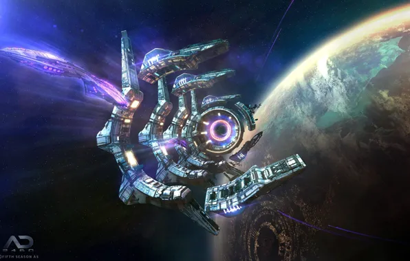 Wallpaper space, planet, Online Strategy Game, A.D. 2460, Derelict ...