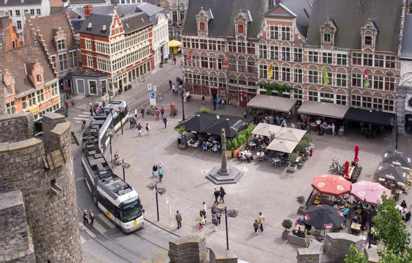 Home, area, tram, Belgium, architecture, Ghent