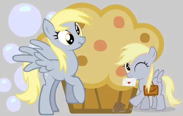 Pony, the envelope, cupcake, My Little Pony, horses