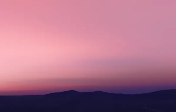 The sky, sunset, mountains, the dark background, Wallpaper, Android