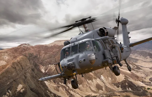 Mountains, landscape, Pave Hawk, Multi-purpose helicopter, Sikorsky HH-60