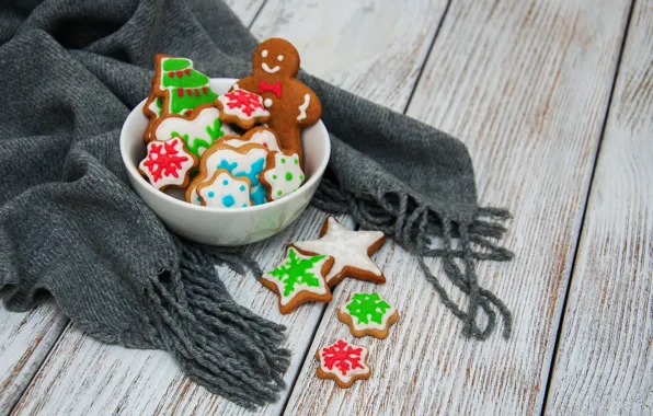 Picture decoration, New Year, Christmas, christmas, wood, merry, cookies, decoration