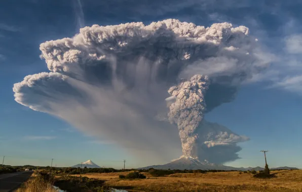 Mountains, the volcano, the eruption, Chile, Andes, 2015, 17:50, Calbuco
