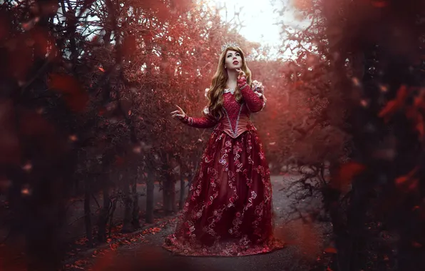 Autumn, look, girl, trees, branches, pose, style, Park
