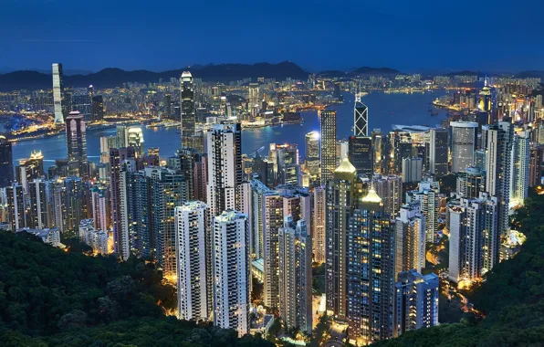 The city, Hong Kong, China, skyscrapers