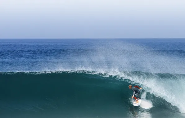 Sea, wave, the sky, horizon, surfer, trunk, surfing, extreme sports