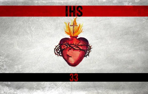 Fire, logo, heart, art, grunge, colour, number, miscellanea