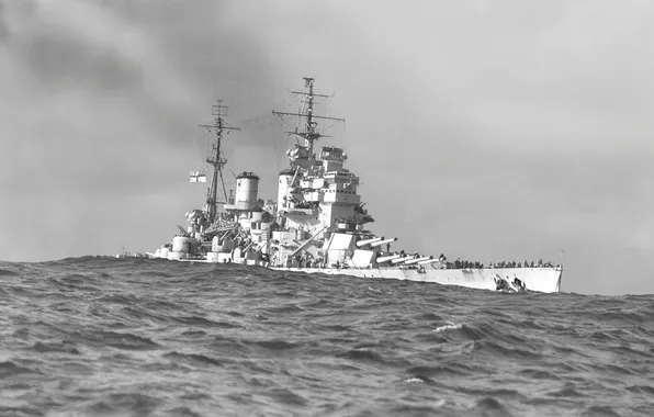 UK, ship of the line, 1945, The Royal Navy, HMS Anson