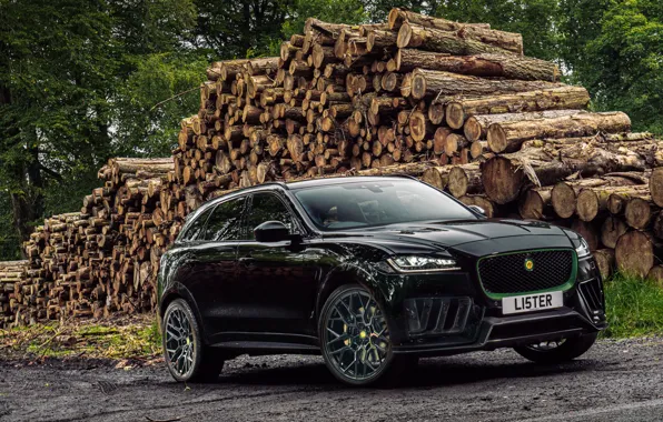 Jaguar, Front, Black, Side, F-Pace, Lister Stealth