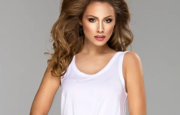 Picture white, look, pose, background, portrait, makeup, Mike, hairstyle