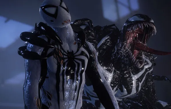 Picture venom, symbiote, black suit, Marvel Spider Man 2, anti-venom