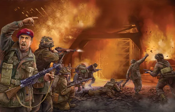 Picture art, soldiers, ruins, game, capture, operation, the, Flames of War