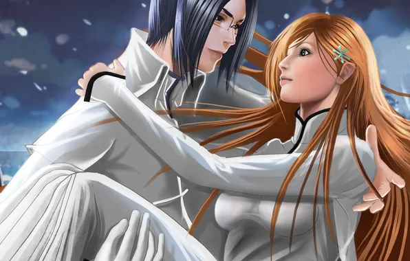 Picture girl, art, guy, bleach, Uryu Ishida, Inoue