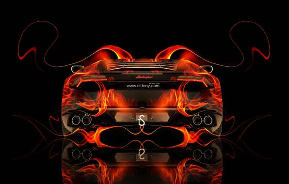 Lamborghini, Fire, Orange, Orange, Flame, Fire, Abstract, Flame