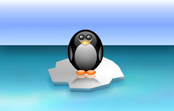 Picture sea, bird, penguin, floe, Antarctica