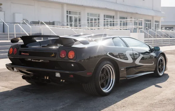 Black, The inscription, Supercar, Italian, 1998 Lamborghini Diablo SV