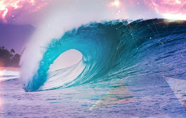 Picture wave, abstraction, the ocean, shore