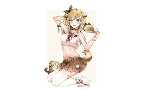 Girl, sexy, cleavage, thighhighs, boobs, anime, beautiful, short hair