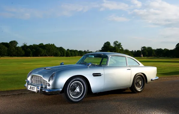 Grey, Aston Martin, classic, 1964, DB5, the James bond car