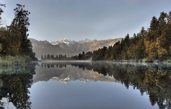 Landscape, nature, Lake Matheson