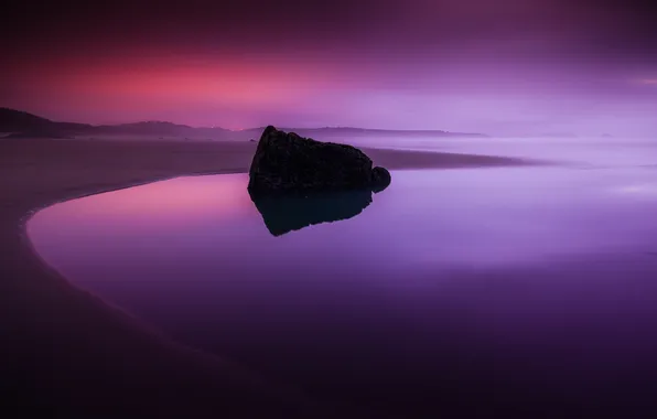 Sea, landscape, sunset