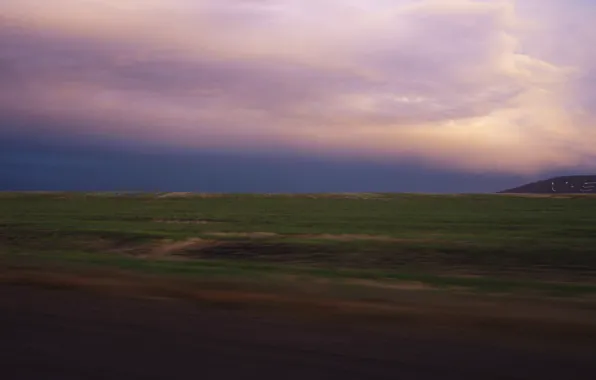 Road, clouds, sunset, Russia, beauty is in simplicity, real, Altay, Khakassia