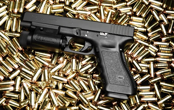 Picture gun, cartridges, Glock 35