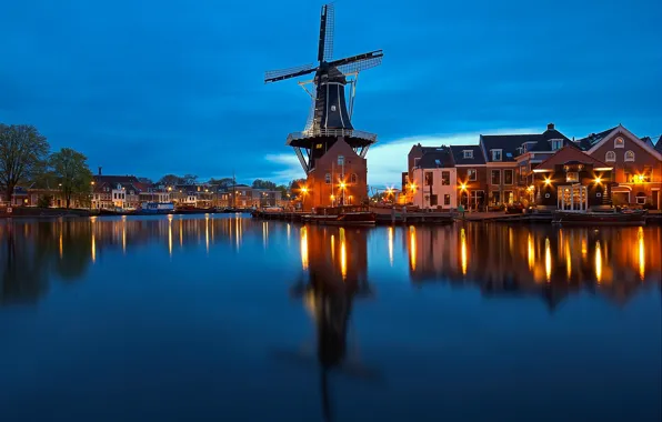 Picture lights, home, Netherlands, Weymouth, windmill, Haarlem