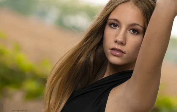 Wallpaper look, closeup, portrait, beautiful girl, brown eyes, Marco