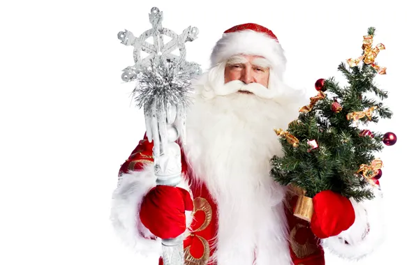 Holiday, hat, toys, Christmas, white background, New year, coat, staff