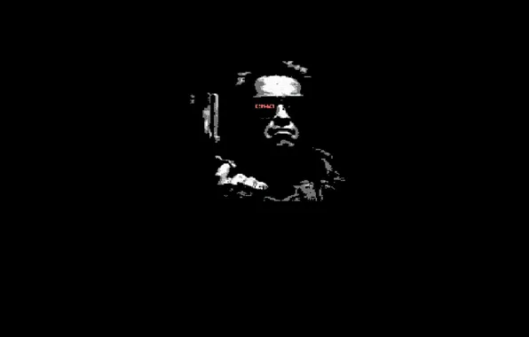 Retro, terminator, pixel, t 1000