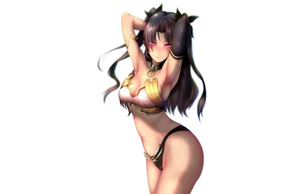 Girl, sexy, lingerie, bra, cleavage, panties, long hair, boobs