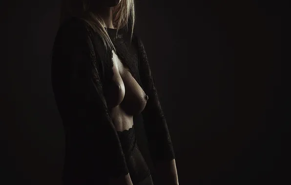 Chest, girl, goosebumps, nipples, girl, model, FlashnModels