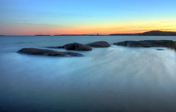 Sea, water, surface, stones, the ocean, landscapes