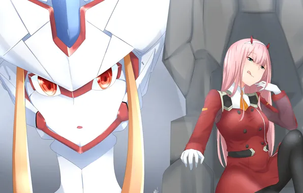 Girl, robot, anime, Darling In The Frankxx