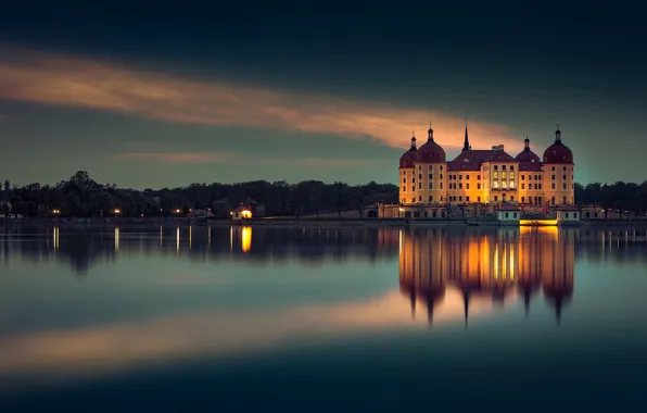 Picture the evening, Germany, Germany, Moritzburg